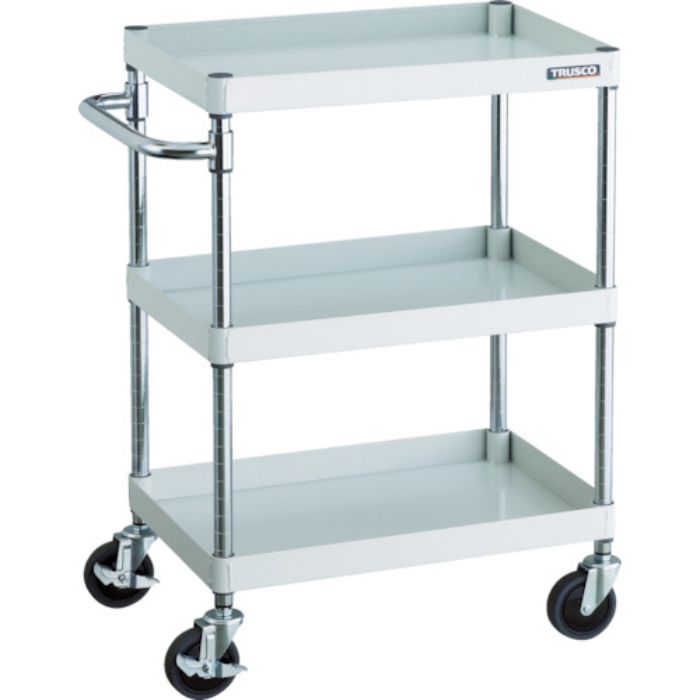 TRUSCO ツールワゴン フェニックスワゴン 省音 600X400XH880 3段 ホワイト(Tcode:4884361)