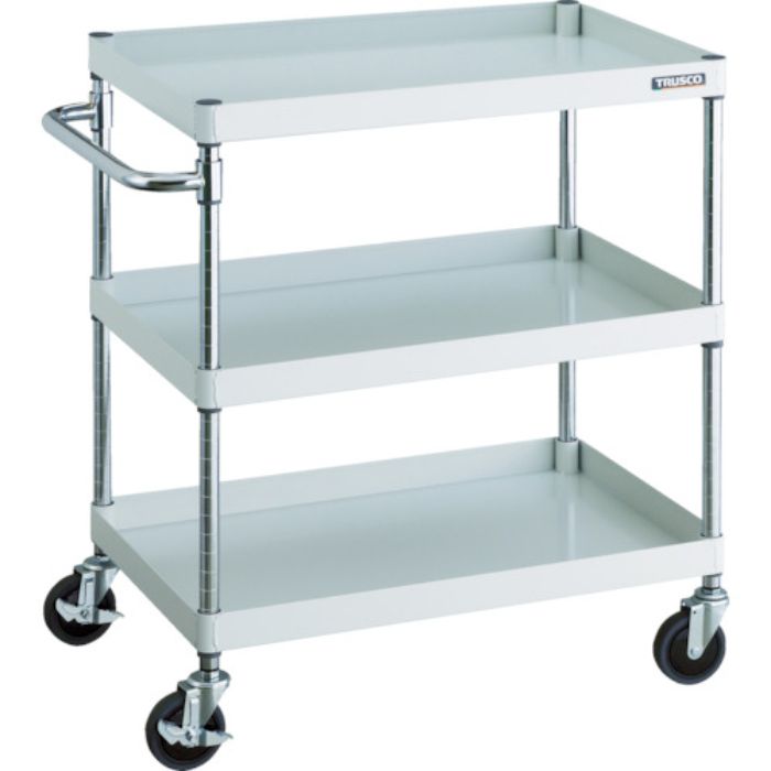 TRUSCO ツールワゴン フェニックスワゴン 省音 750X500XH880 3段 ホワイト(Tcode:4884965)