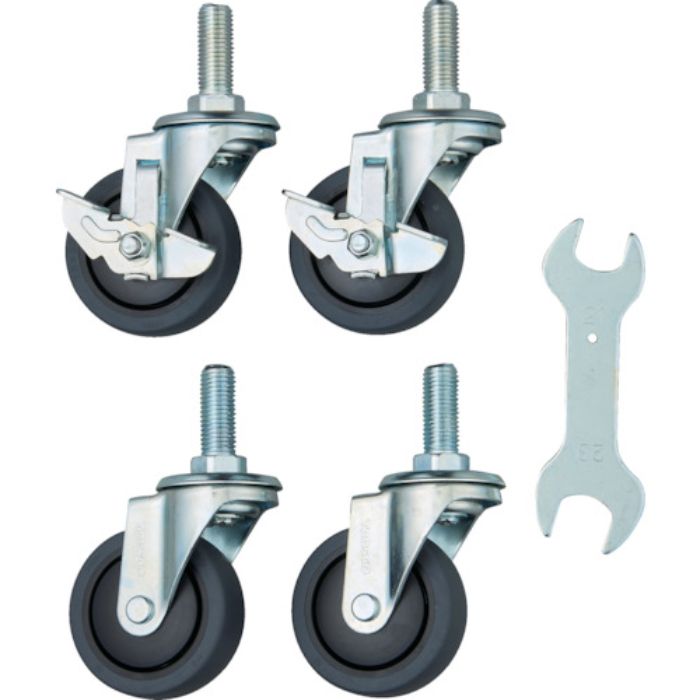 TRUSCO スチール製ワゴン用キャスターセット ツールワゴン フェニックスワゴン用 75Φ エラストマー 省音タイプ(Tcode:4939972)
