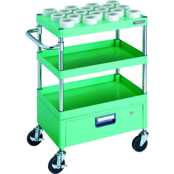 TRUSCO ツールワゴン フェニックスワゴン 600X400 1段引出付 HSK63A ヤンググリーン(Tcode:1148331)