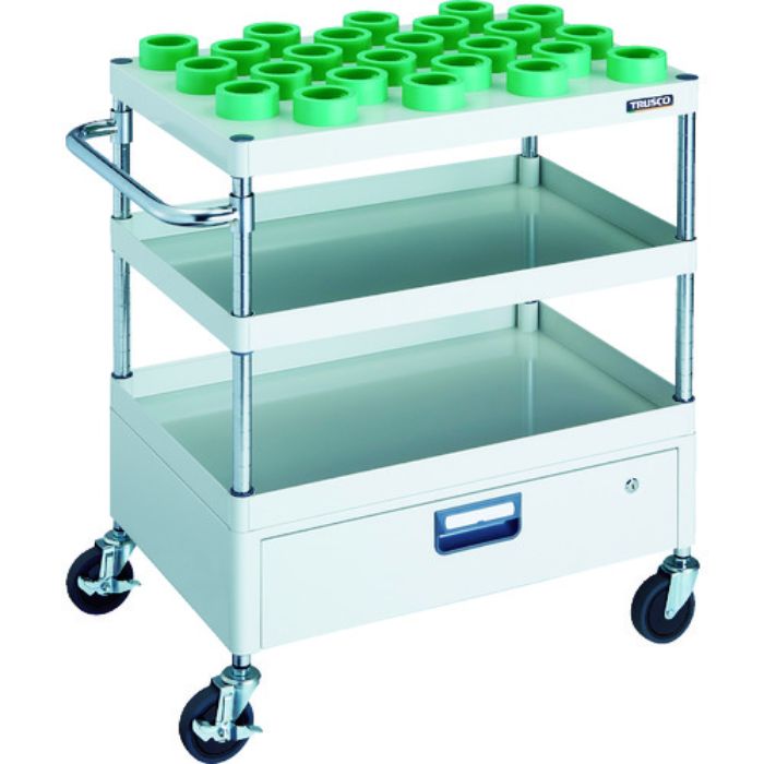 TRUSCO ツールワゴン フェニックスワゴン 750X500 1段引出付 HSK63A ホワイト(Tcode:1148336)