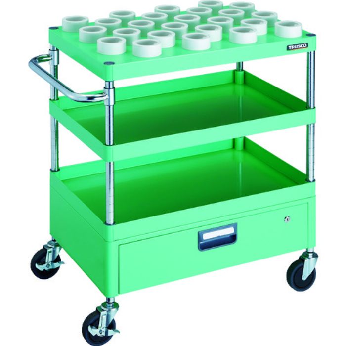TRUSCO ツールワゴン フェニックスワゴン 750X500 1段引出付 HSK63A ヤンググリーン(Tcode:1148337)