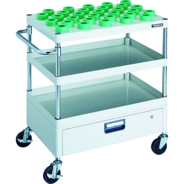 TRUSCO ツールワゴン フェニックスワゴン 750X500 1段引出付 HSK40A ホワイト(Tcode:1148339)