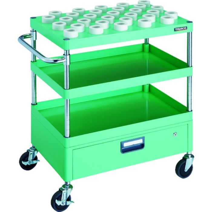 TRUSCO ツールワゴン フェニックスワゴン 750X500 1段引出付 HSK40A ヤンググリーン(Tcode:1148340)