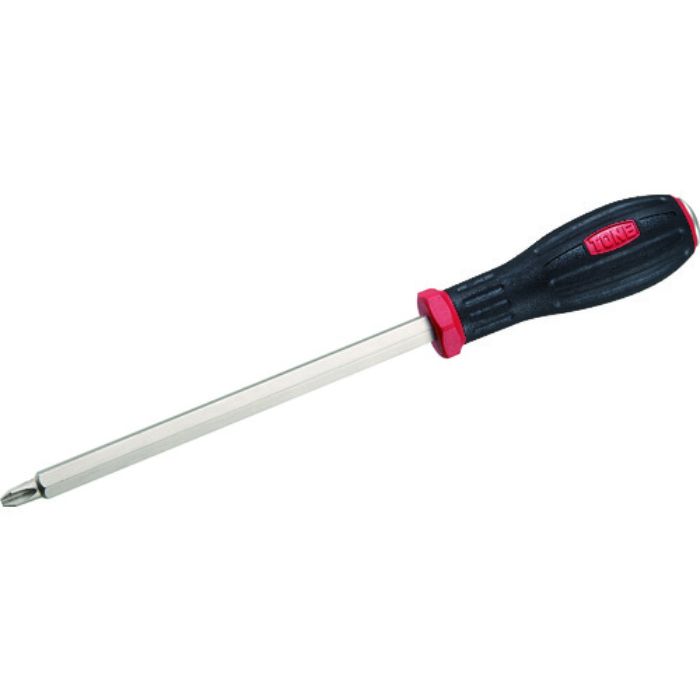 TONE 樹脂柄ドライバー パワーグリップ割柄ドライバー(貫通) 先端規格No.3(Tcode:4225974)