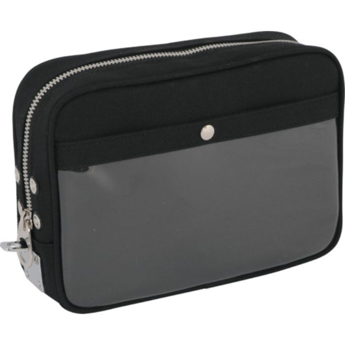 SANEI 帆布メール用ポーチ(M)馬蹄錠金具付 黒(Tcode:1141936)