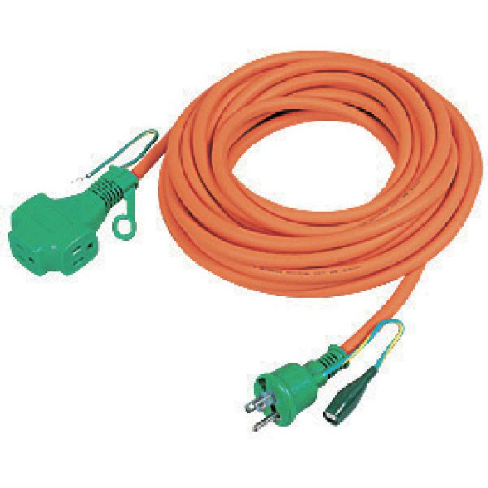 NICHIDO トリプルポッキン延長コード アース付 20m オレンジ オレンジ(Tcode:4217624)