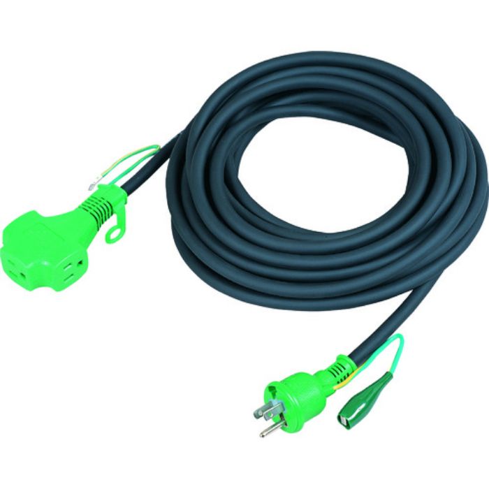 NICHIDO トリプルポッキン延長コード アース付 10m VCT1.25×3 黒(Tcode:1623591)