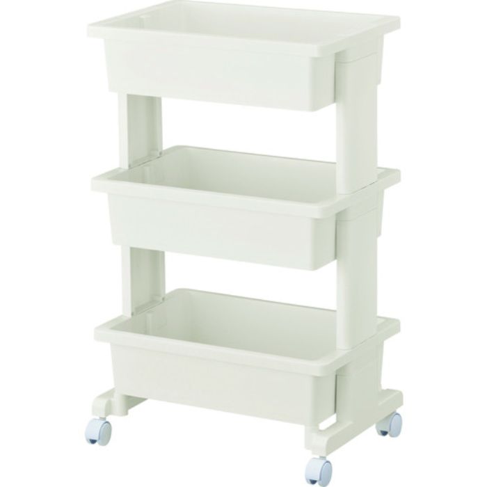 TRUSCO 組立式樹脂ワゴン 3段 ホワイト(Tcode:2074077)