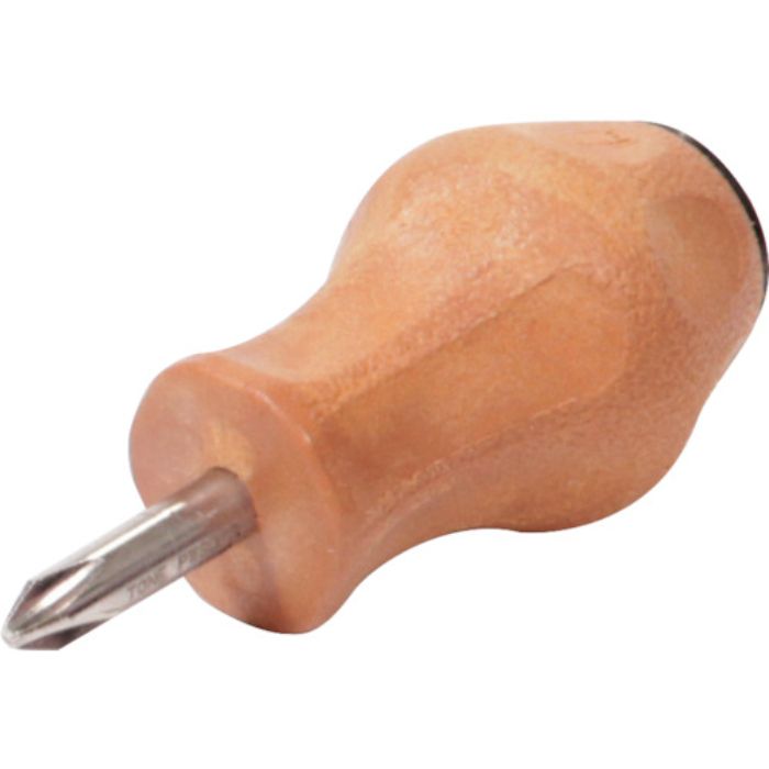 TONE 木柄ドライバー スベランスタビードライバー 刃先No.2 軸長25mm 全長82mm(Tcode:3363024)