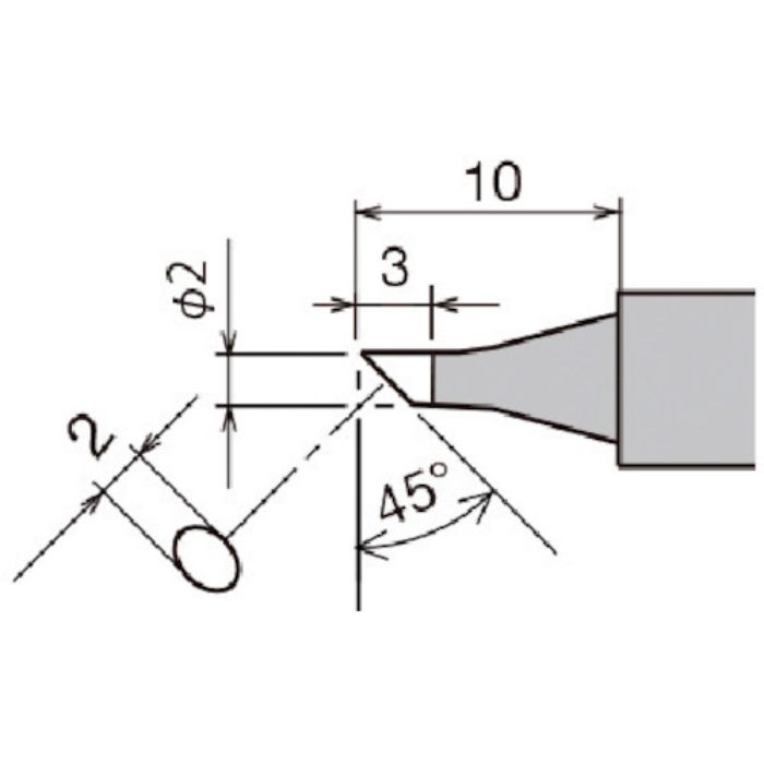 グット 交換こて先 ショート2C型(Tcode:2493817)