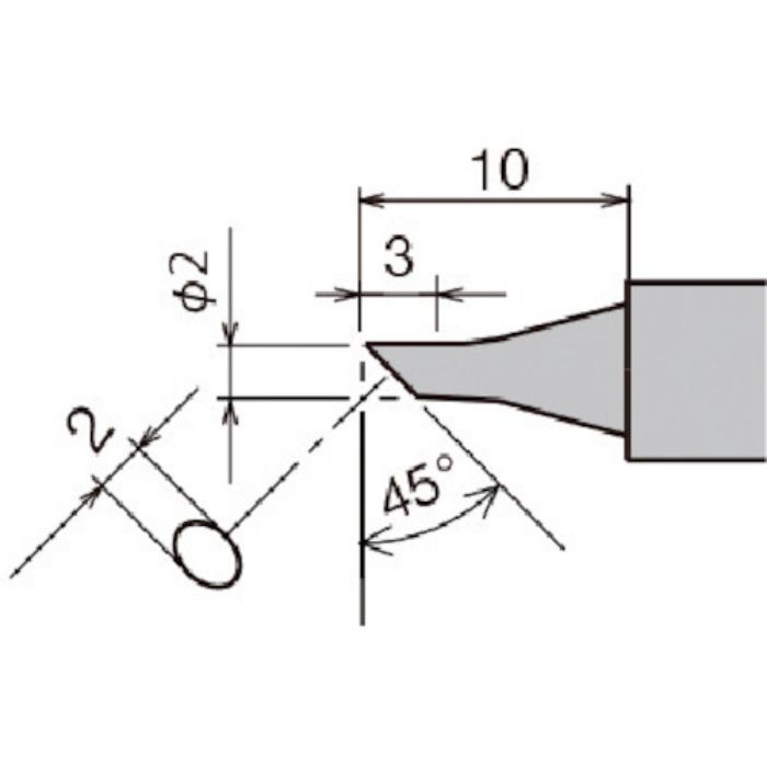 グット 交換こて先 ショート2C型面のみ(Tcode:2493809)