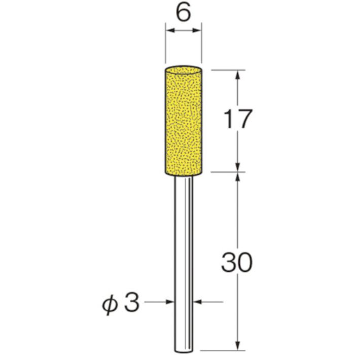 リューター 軸付セラミックゴム砥石(金属研磨用)外径(mm):6粒度(#):180(Tcode:1285077)