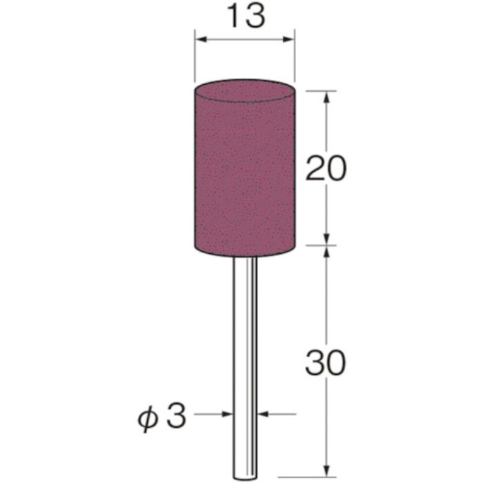 リューター 軸付セラミックゴム砥石(金属研磨用)外径(mm):13粒度(#):80(Tcode:1283167)