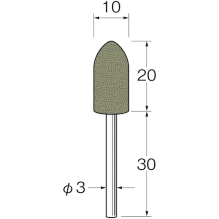 リューター 軸付ラビン砥石(一般用)R4423粒度(#):220(Tcode:1282027)