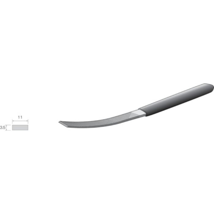 ミニモ コテヤスリ 舟型 細目 平(Tcode:8528652)