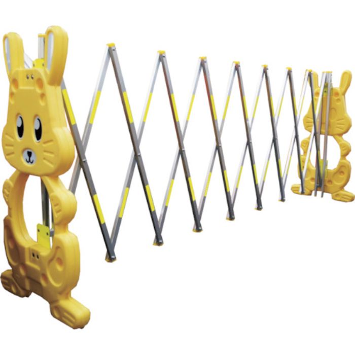 ANZEN 現場用簡易アルミゲート ラビットゲート黄(反射付)4M(Tcode:4367191)