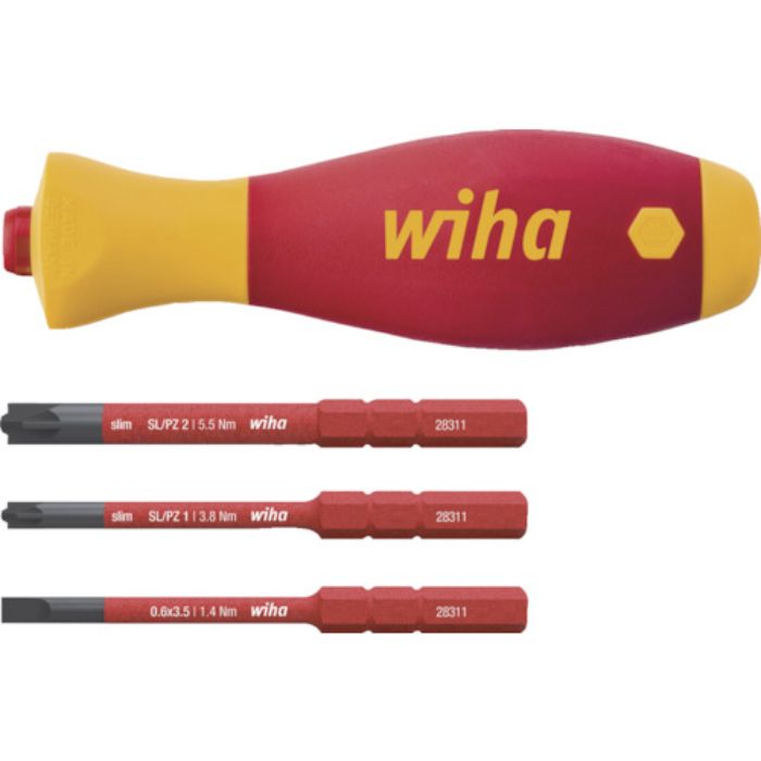 wiha 絶縁スリムバリオ 差替式ドライバーホルダ・ビットセット(Tcode:5089408)