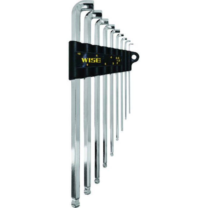 ワイズ ボールポイント剛短レンチ 9本セット(ロングタイプ)(Tcode:1953527)