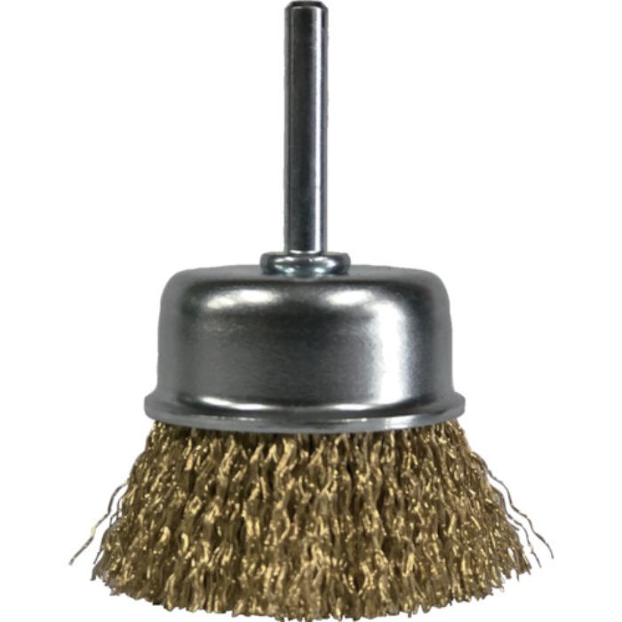 SUNPOWER 鋼線メッキ線軸付カップブラシ(黄より線)(Tcode:5531318)