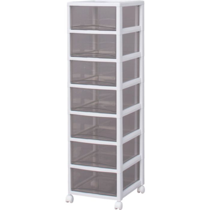 IRIS 221256 スーパークリアチェスト ホワイト/クリアブラウン 7段タイプ(Tcode:4943686)