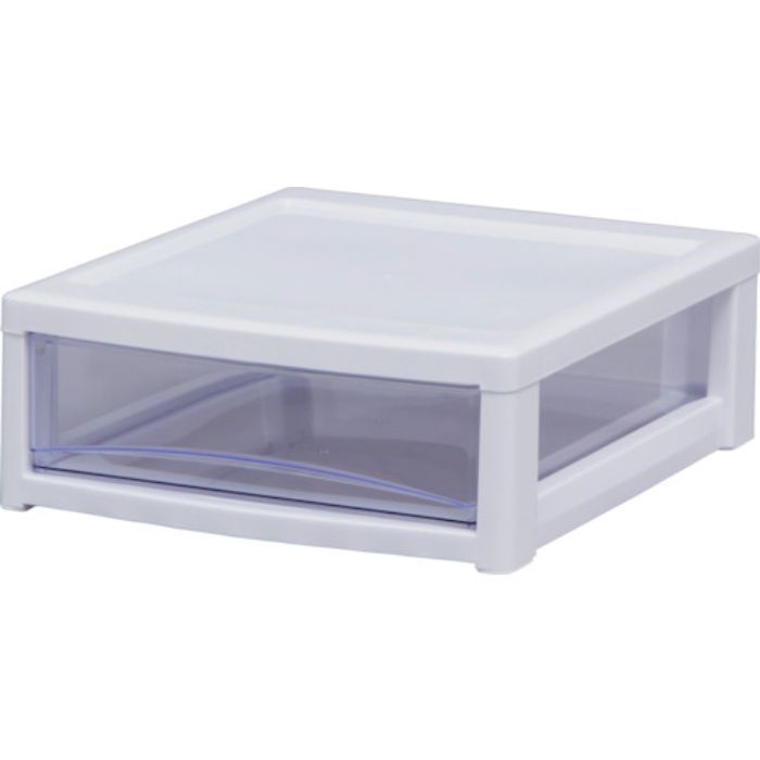 IRIS 221268 スーパークリアチェスト ホワイト/クリアブルー 1段タイプ(Tcode:4943716)