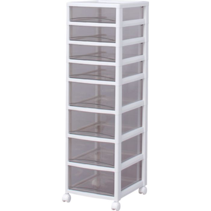 IRIS 221276 スーパークリアチェスト ホワイト/クリアブラウン 浅4段深4段タイプ(Tcode:4943767)