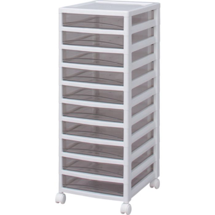 IRIS 221299 スーパークリアチェスト ホワイト/クリアブラウン 10段タイプ(Tcode:4943805)