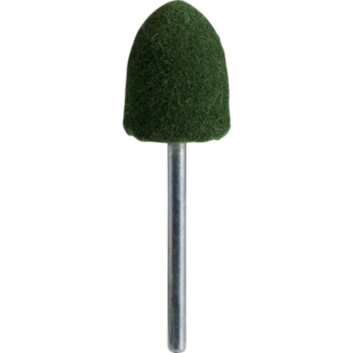 TRUSCO フェルトミニホイール 砲弾型 Φ15 研磨用 緑色 (10個入)(Tcode:1435507)
