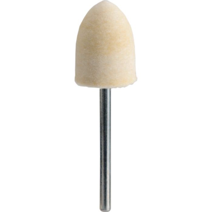 TRUSCO フェルトミニホイール 砲弾型 Φ15 仕上げ用 白色 (10個入)(Tcode:1435485)