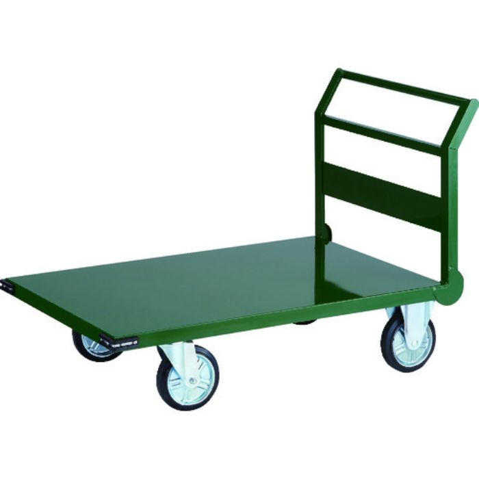 TRUSCO 鋼鉄製運搬車 1200X750 Φ200プレス車 緑(Tcode:3372481)