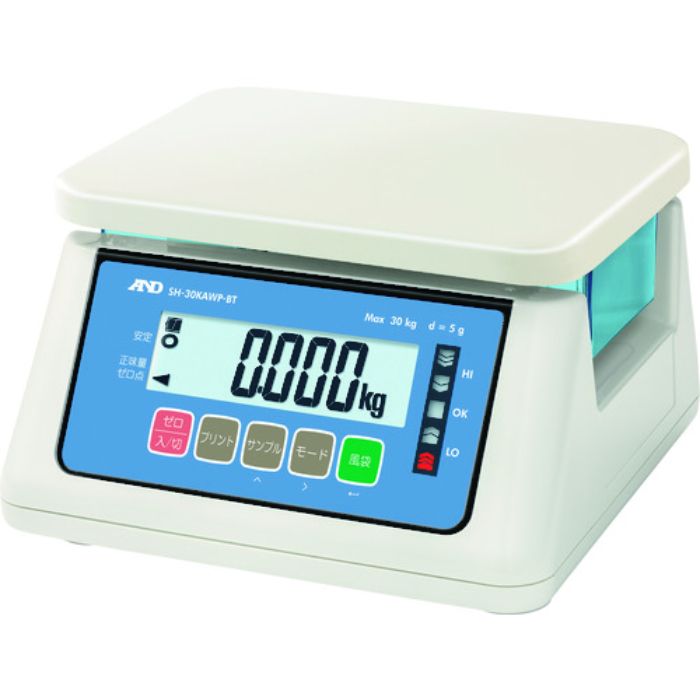A&D 防塵・防水はかりワイヤレス通信モデル SH-30KAWP-BT(Tcode:2409229)