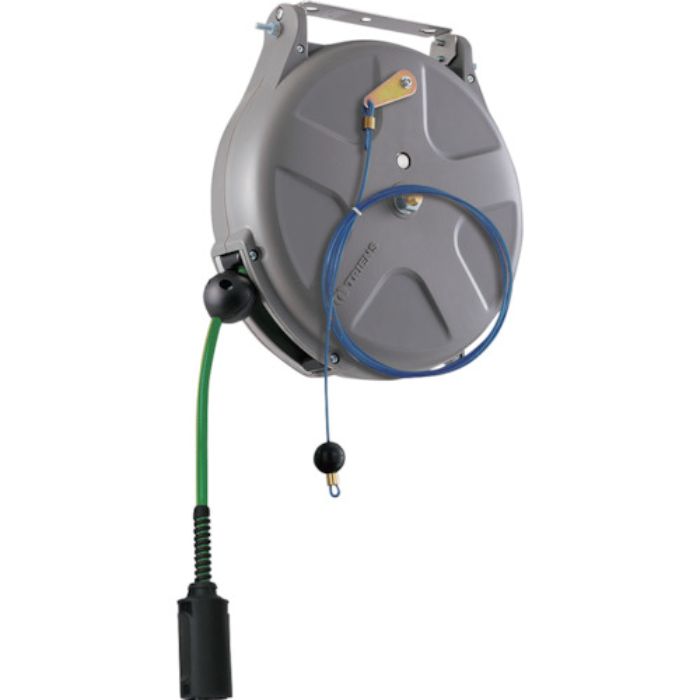 TRIENS 導電エアーホースリール ブレーキ式 内径6.5×外径10mm ホース全長10m グレー(Tcode:2440917)
