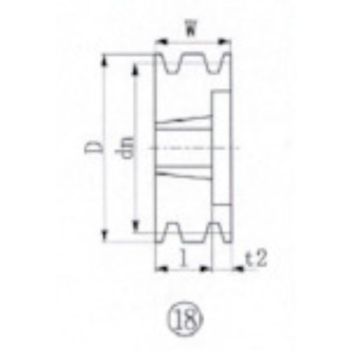 EVN ブッシングプーリー SPA 160mm 溝数3(Tcode:3805476)