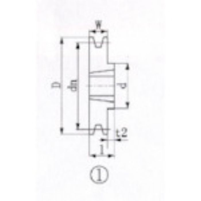 EVN ブッシングプーリー SPA 170mm 溝数1(Tcode:3805484)