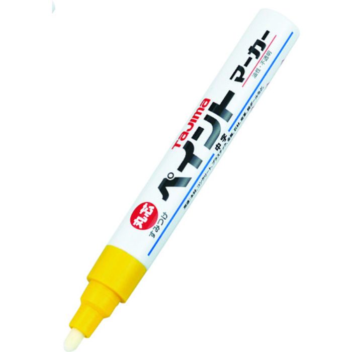 タジマ すみつけペイントマーカー 硬質・長芯(中字・丸芯)黄(Tcode:3358844)
