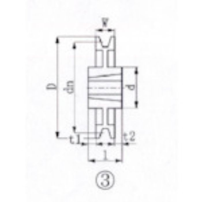 EVN ブッシングプーリー SPZ 315mm 溝数1(Tcode:3807231)