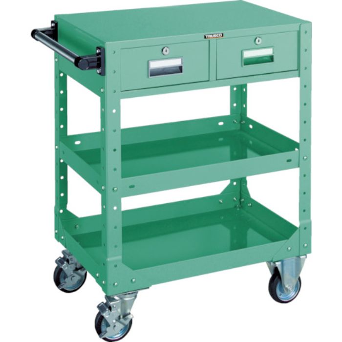 TRUSCO SR型ワゴン 600×400×H800 引出付 グリーン 緑(Tcode:5016479)
