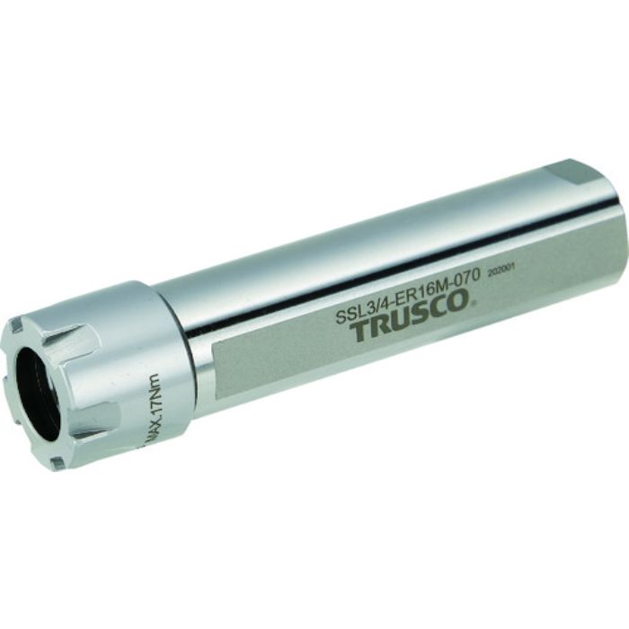 TRUSCO NC旋盤用ストレートシャンクコレットホルダ フラット付きERMコレットホルダSSL型(メトリック) シャンク径20 全長63 ER16用