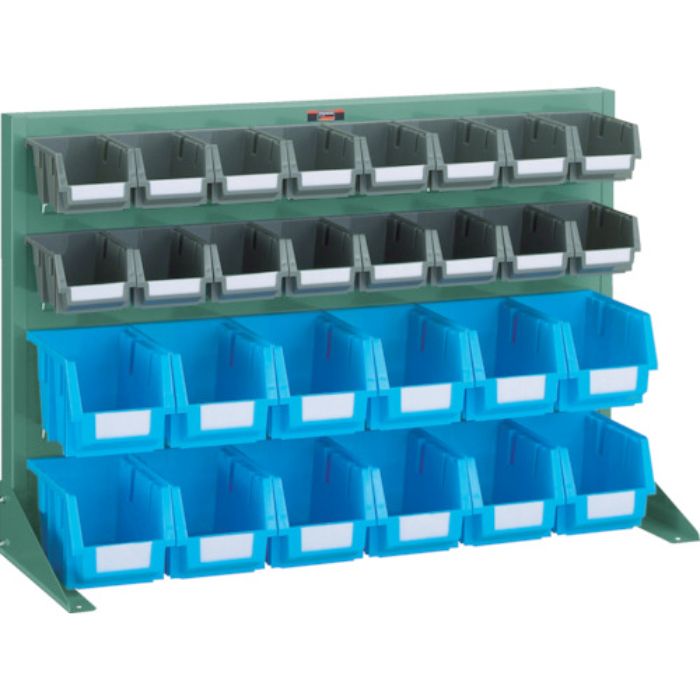 TRUSCO パネルコンテナラック 卓上型 コンテナ小X16 中X12 緑(Tcode:3526691)