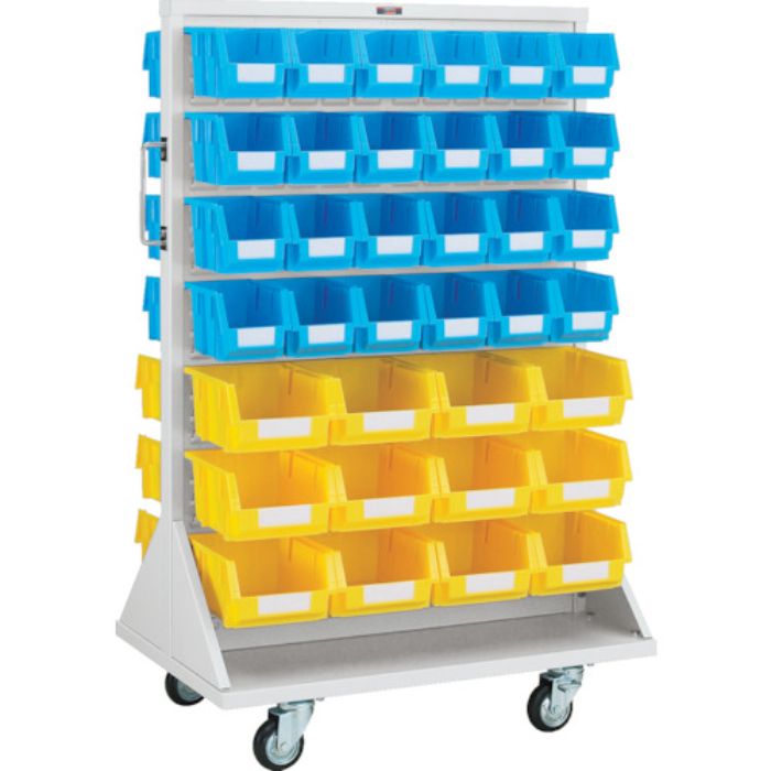 TRUSCO パネルコンテナラック 910X600XH1420 両面式車輪付 中X48 大X24(Tcode:2639159)