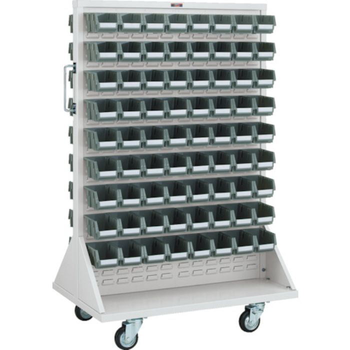 TRUSCO パネルコンテナラック 910X600XH1420 両面式車輪付 小X144(Tcode:2639160)