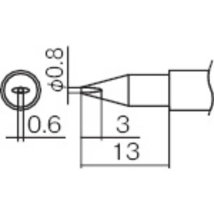 白光 こて先 0.8DL型(Tcode:2945908)