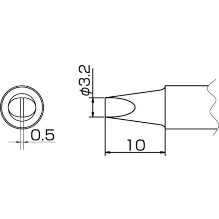 白光 こて先 3.2D型(Tcode:4004035)