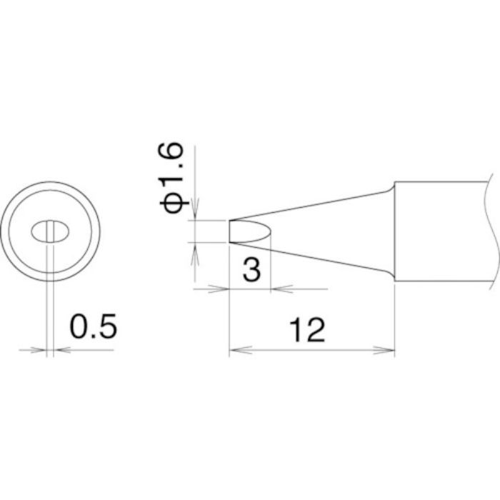 白光 こて先 1.6D型(Tcode:4004167)
