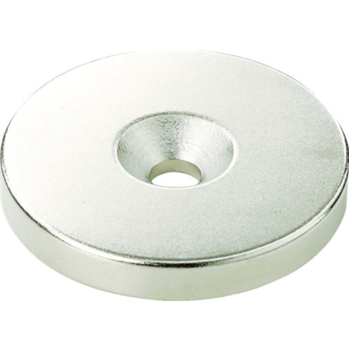 TRUSCO ネオジム丸形磁石 皿ネジ穴付 外径25mmX6mm M6 1個入(Tcode:8364819)