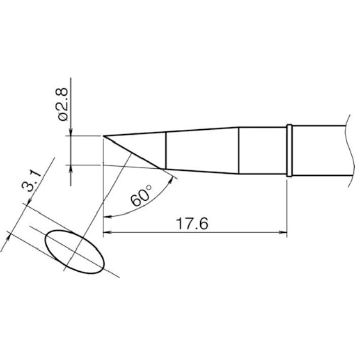 白光 こて先/2.8BC型(Tcode:7517033)