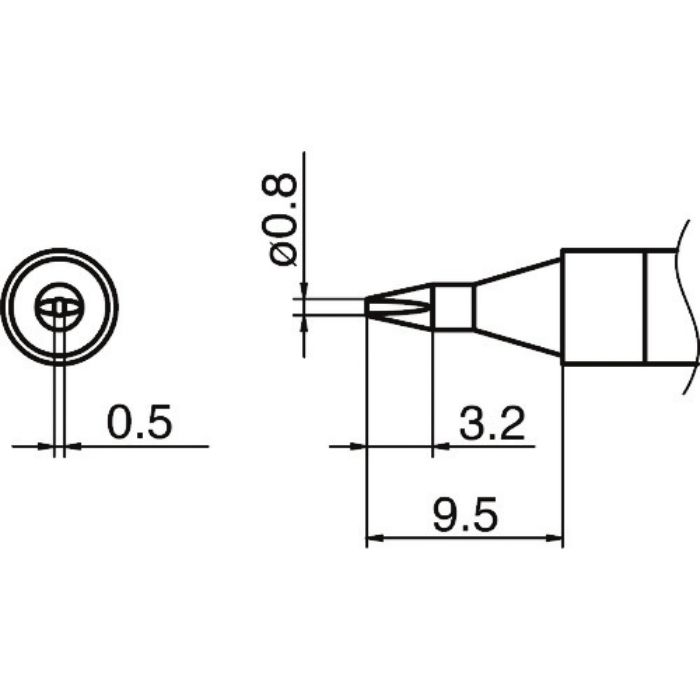 白光 こて先 0.8D型(Tcode:1639850)
