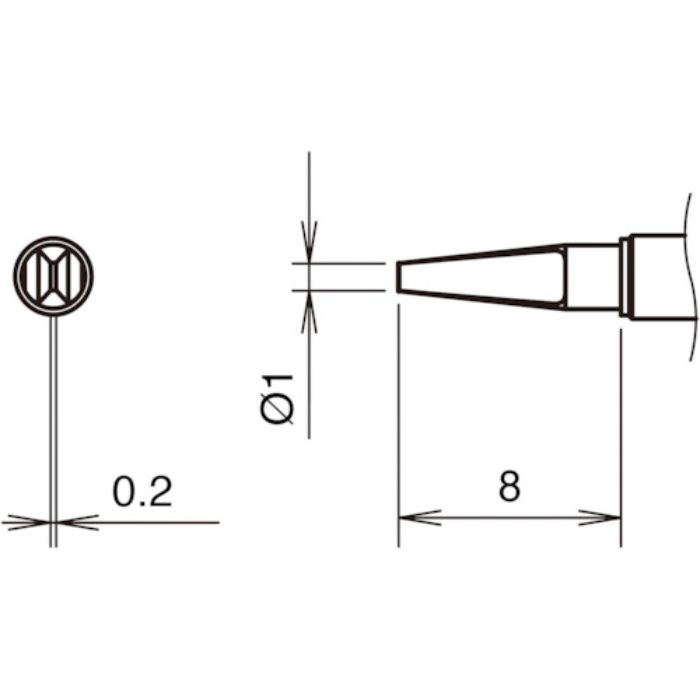 白光 こて先1L型 350℃(Tcode:3155863)