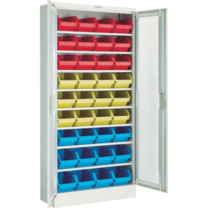 TRUSCO コンテナラックケース バンラックケース M型 両開き扉 コンテナ入 H1790(Tcode:4407989)